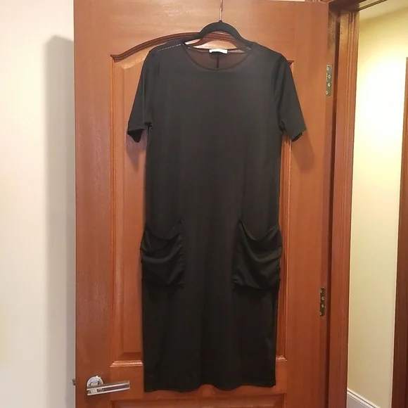 Zara | Dresses | Zara Black Sheer Dress Cover Up With Pockets Size 6 |  Poshmark